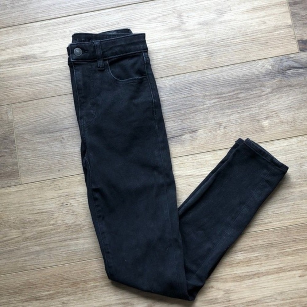 AMERICAN EAGLE Super Hi-Rise Jegging Black Size 00 Short